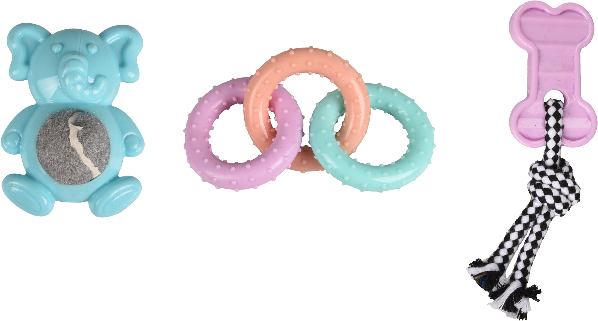 Flamingo Toy Puppy Loekie Elephant & Bone & Ring Mix