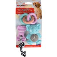 Flamingo Toy Puppy Loekie Elephant & Bone & Ring Mix