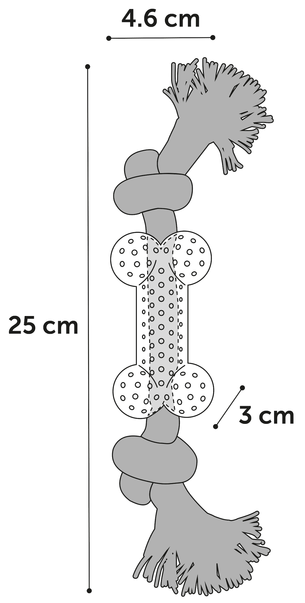 Flamingo Toy Djengo Bone & Cord with 2 knots Turquoise