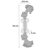 Flamingo Toy Djengo Bone & Cord with 2 knots Turquoise