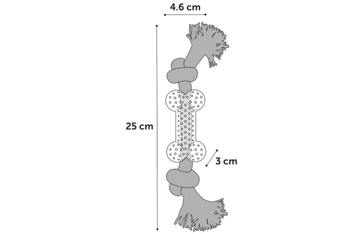 Flamingo Toy Djengo Bone & Cord with 2 knots Turquoise