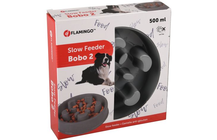 Flamingo Eetpot Slow feeder Baba Rond Grijs