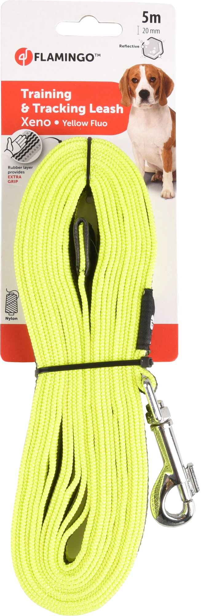 Flamingo Training and tracking leash Xeno Fluo yellow