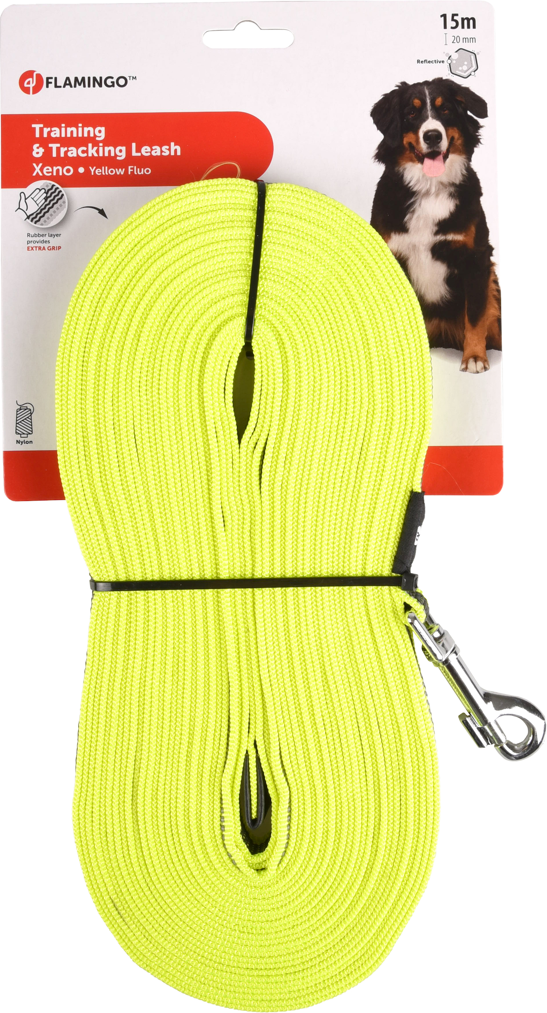 Flamingo Training and tracking leash Xeno Fluo yellow