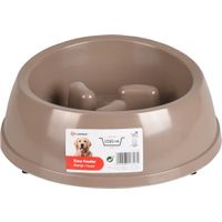 Flamingo Feeding bowl Slow feeder Mangi Round Taupe