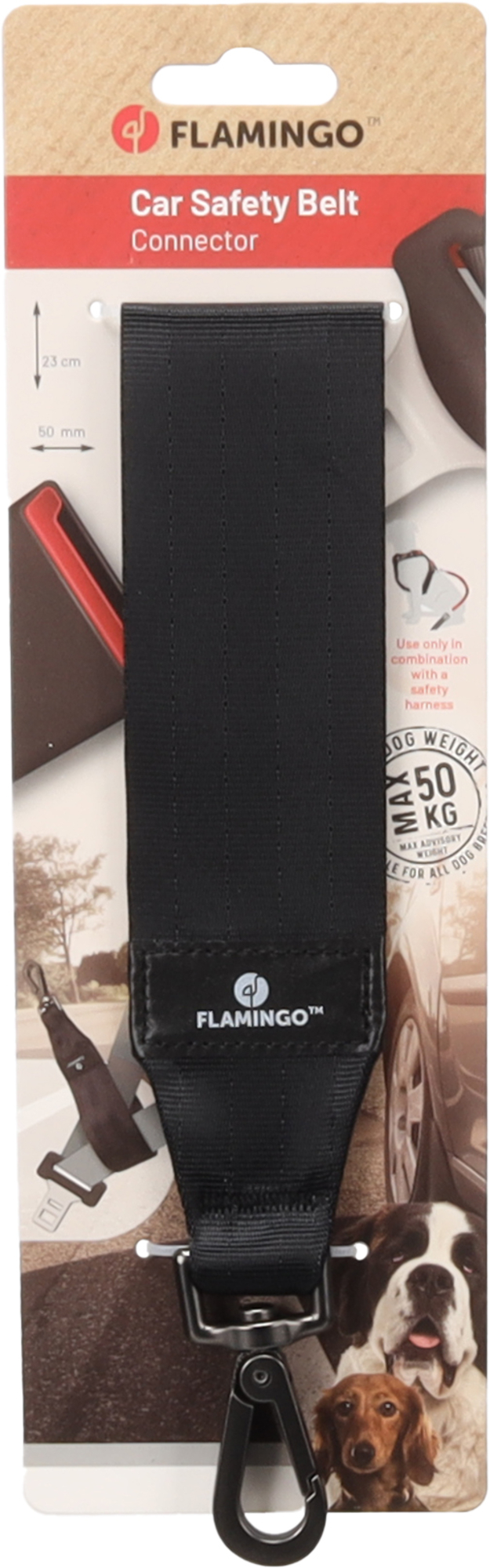 Flamingo Connector for car safety belt Fides Black