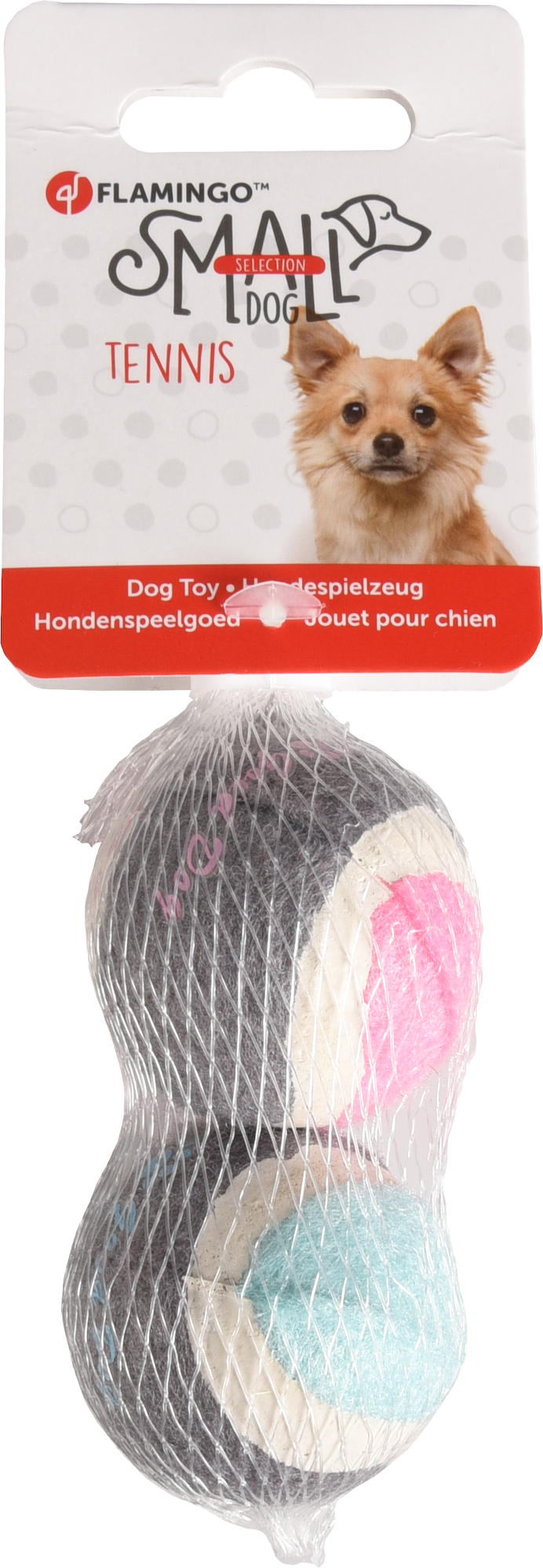Flamingo Speelgoed Small Dog Cub Tennisbal Hifa met bal Meerkleurig