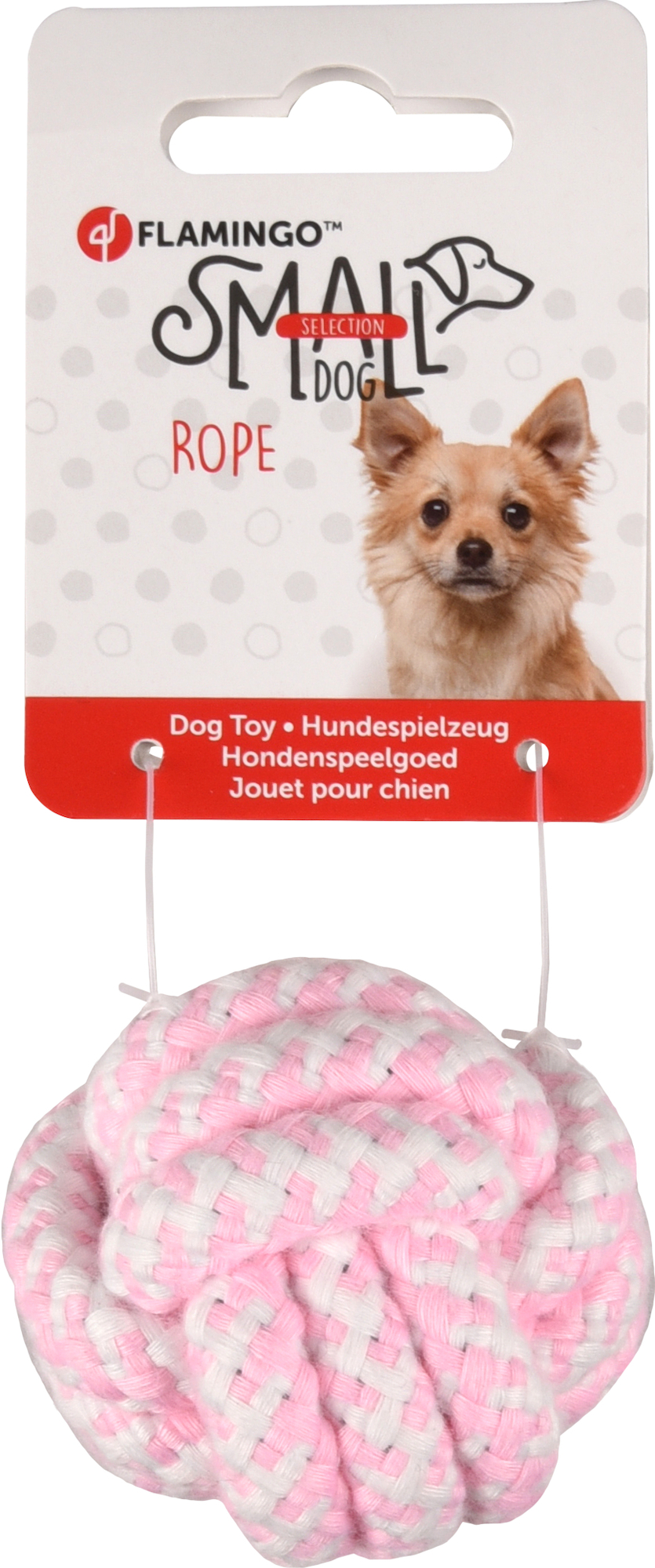 Flamingo Speelgoed Small Dog Cub Knoopbal Ivar Roze