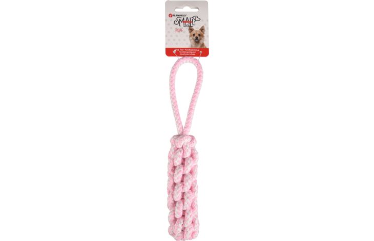 Flamingo Juguete Small Dog Cub Cuerda para tirar & Palo Tejido Ivar Rosa