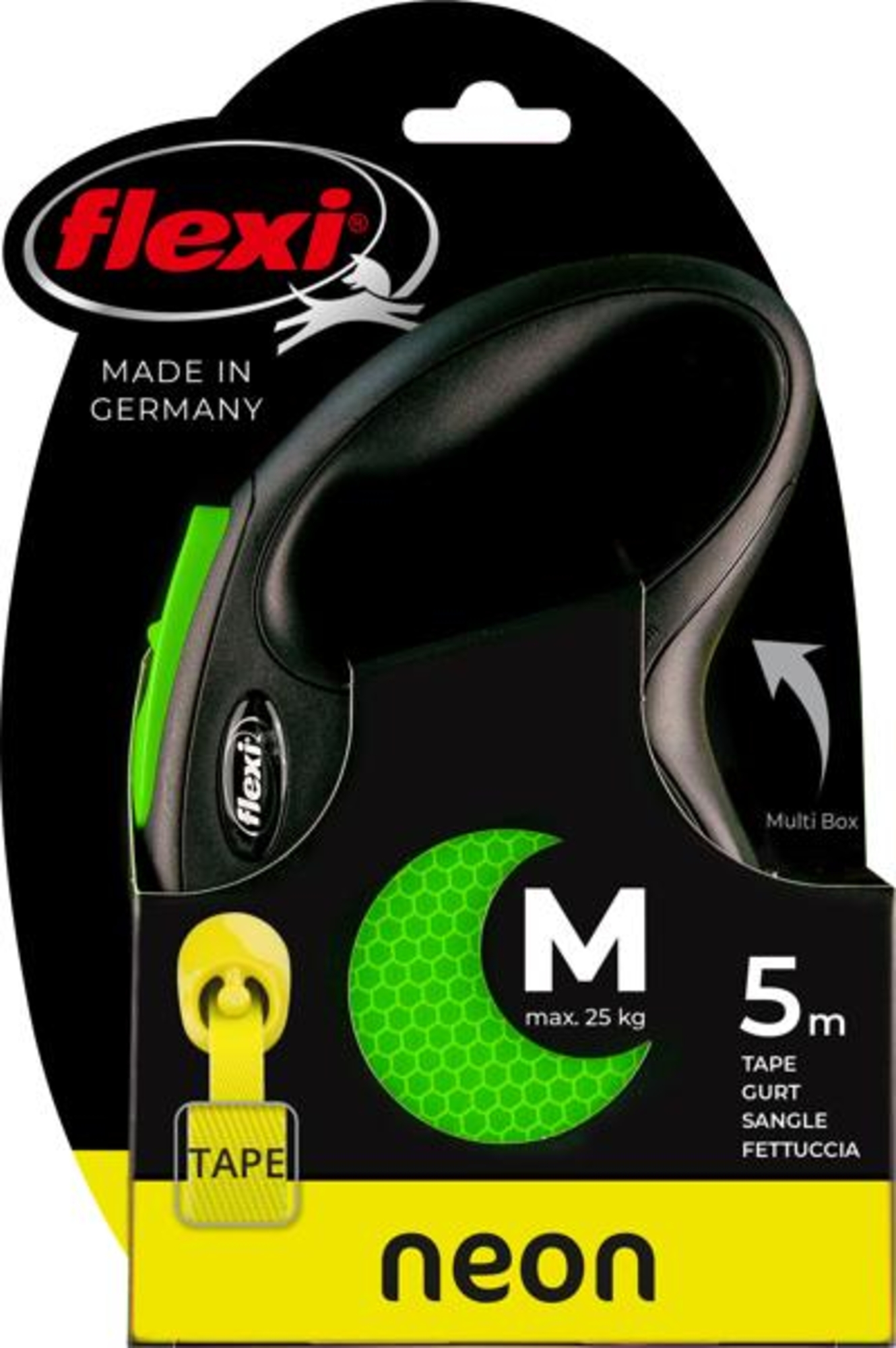 Flexi Flexi Retractable leash New Neon Tape Fluo green