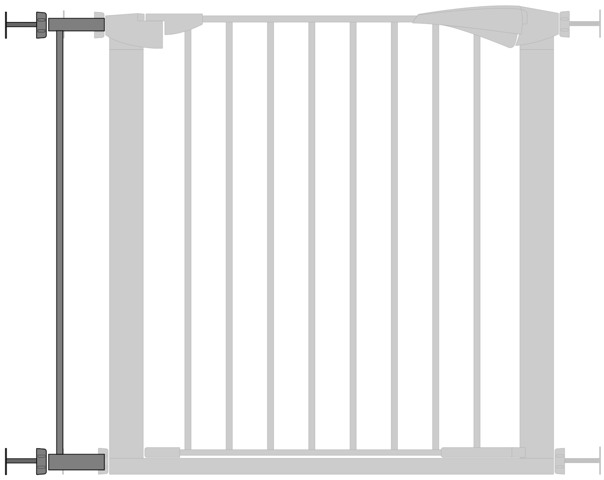 Flamingo Extension piece for safety fence Salus Grey