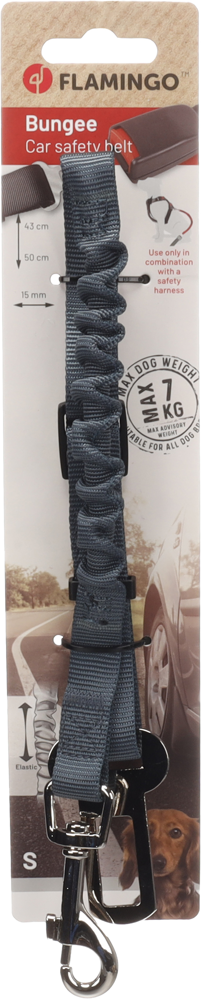 Flamingo Connector for car safety belt Ruka Grey