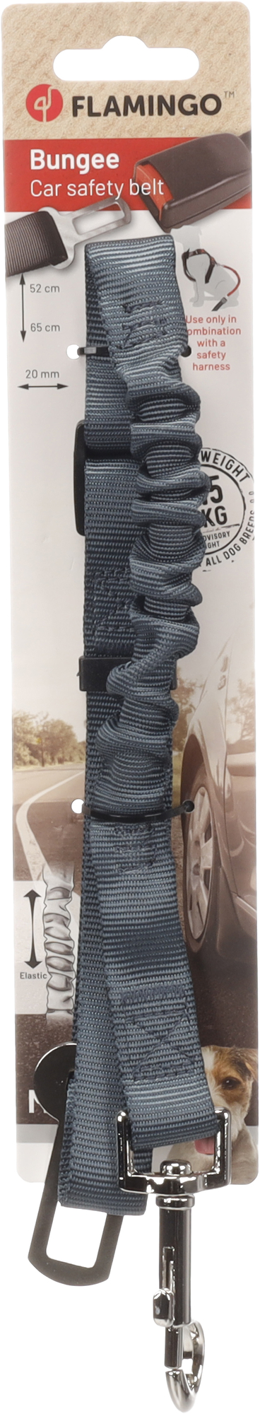 Flamingo Connector for car safety belt Ruka Grey