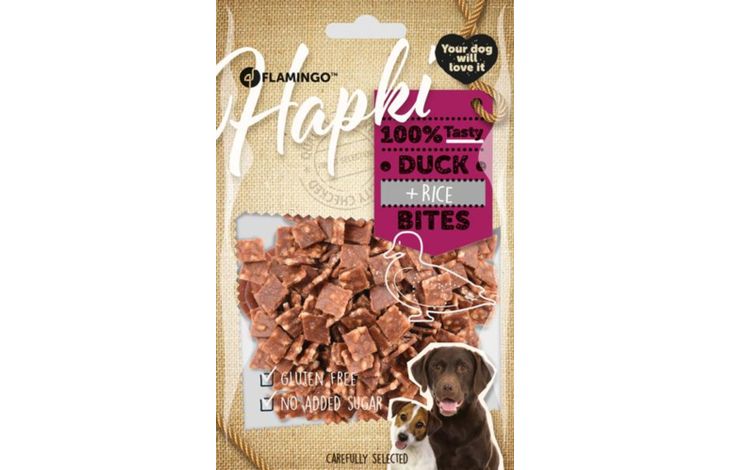 Flamingo Snack Hapki Stukjes met eend & Rijst 