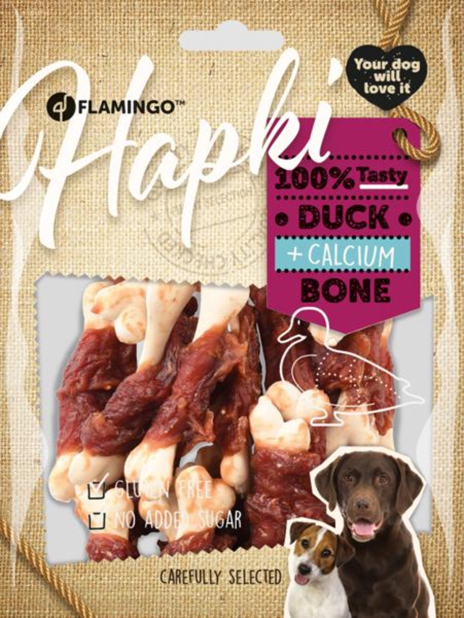 Flamingo Snacks Hapki Calcium bone with duck 