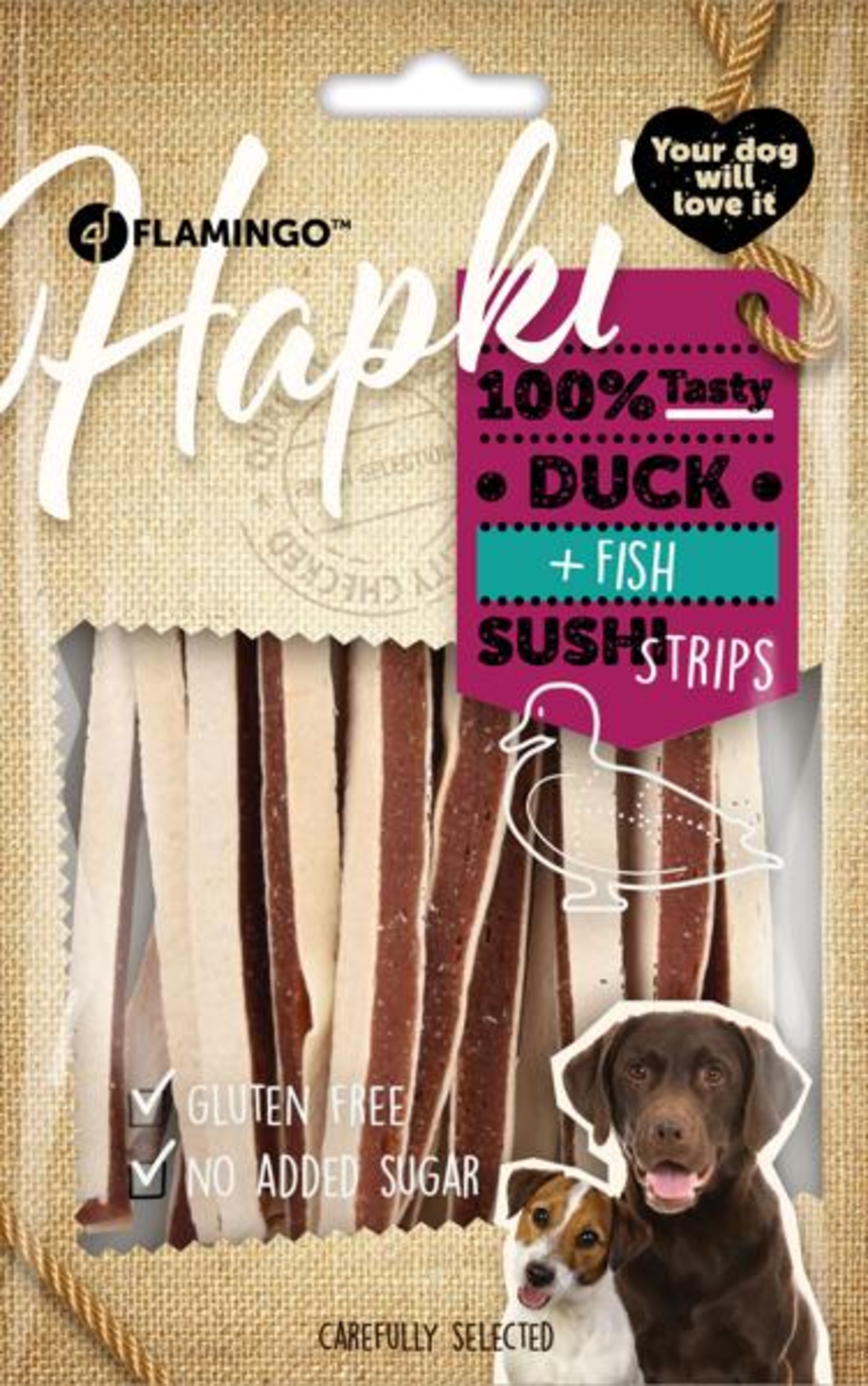 Flamingo Snack Hapki Sushi strips met eend & Vis 