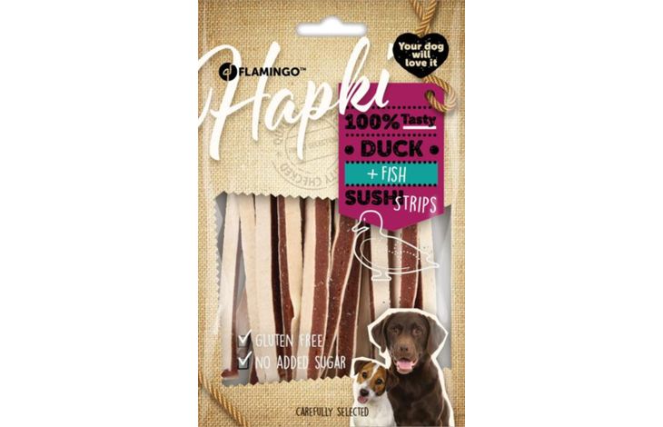 Flamingo Snack Hapki Sushi strips met eend & Vis 