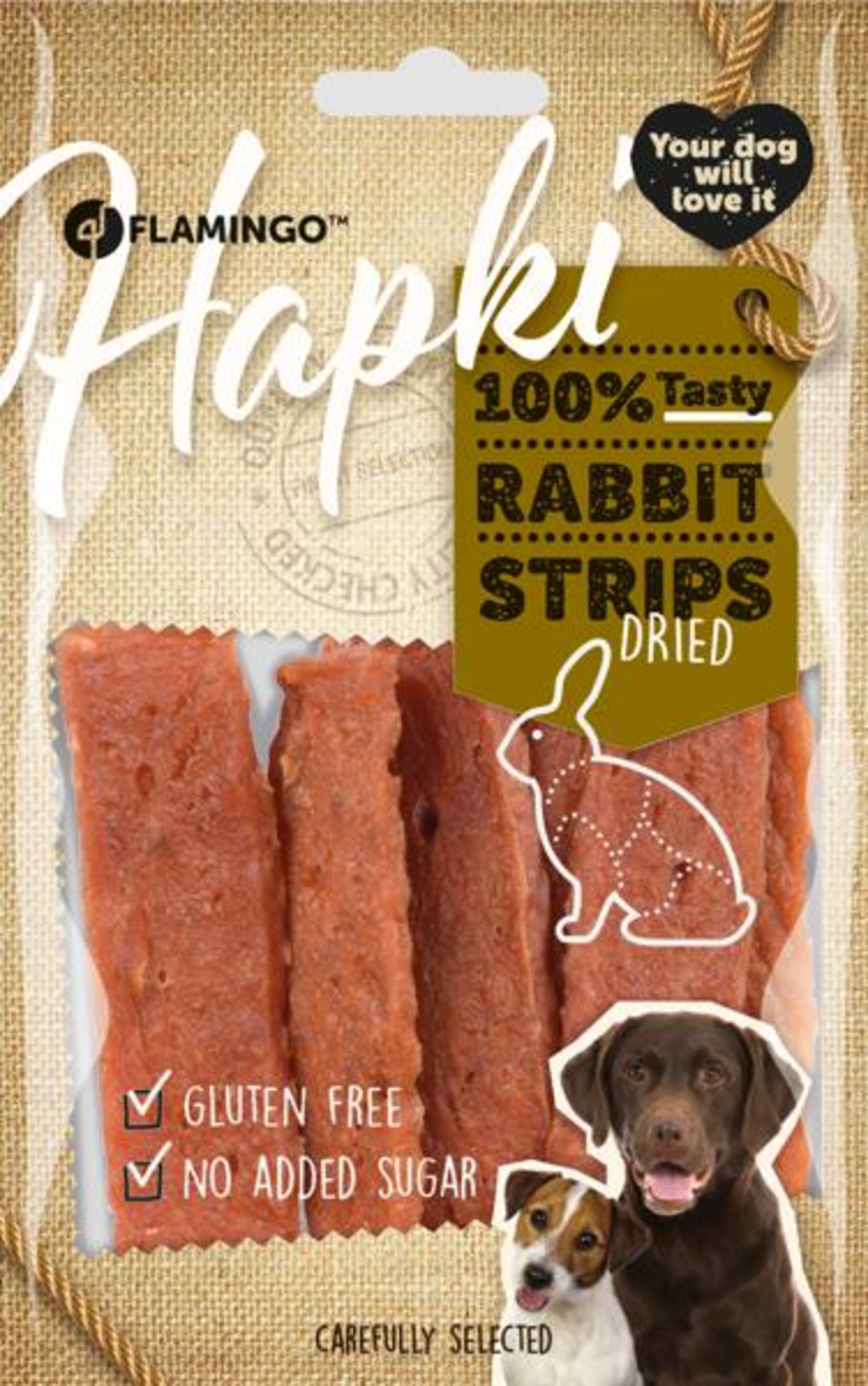 Flamingo Snacks Hapki Dried Strips with rabbit 