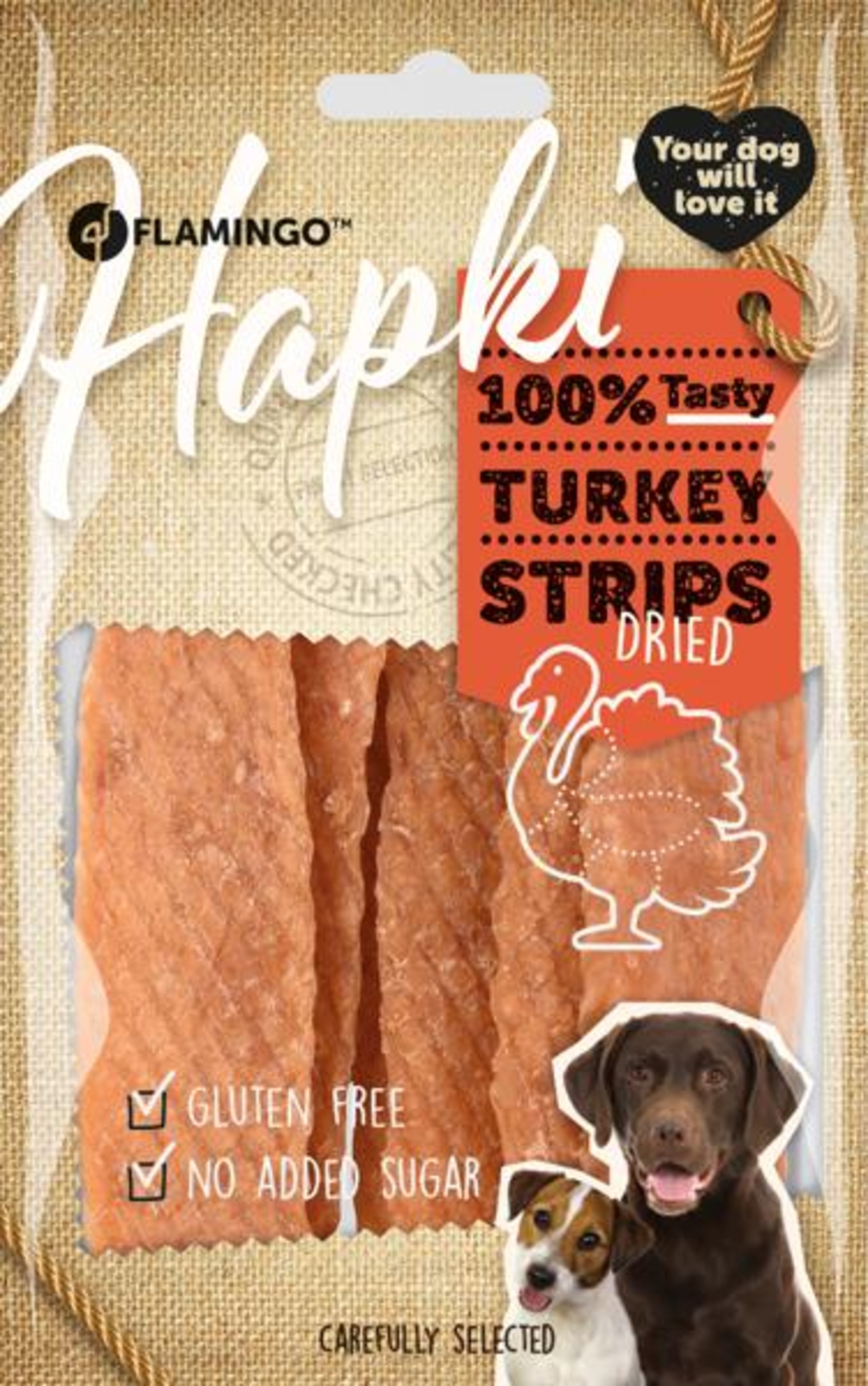 Flamingo Snacks Hapki Strips with turkey 