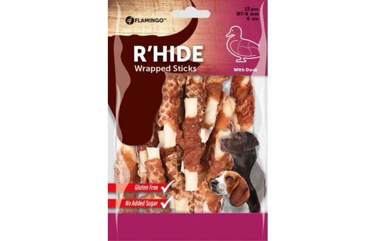 Flamingo Snacks R'Hide Stick  with duck 6cm 6,5-7gr / 15 pcs 100gr