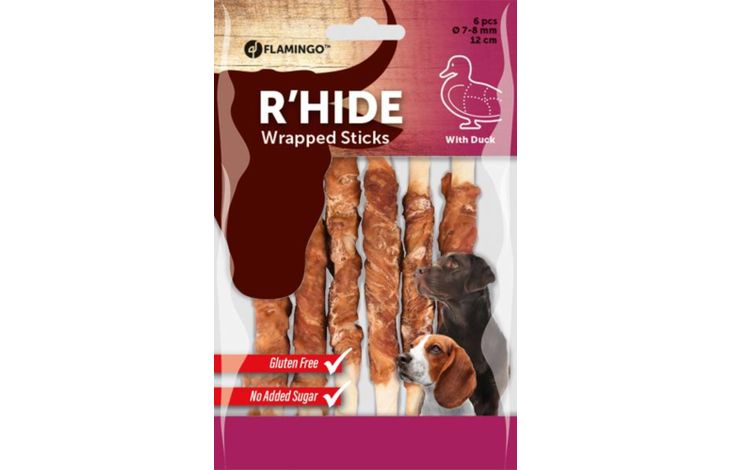 Flamingo Snacks R'Hide Stick  with duck 12cm 10-12gr / 6 pcs 70gr