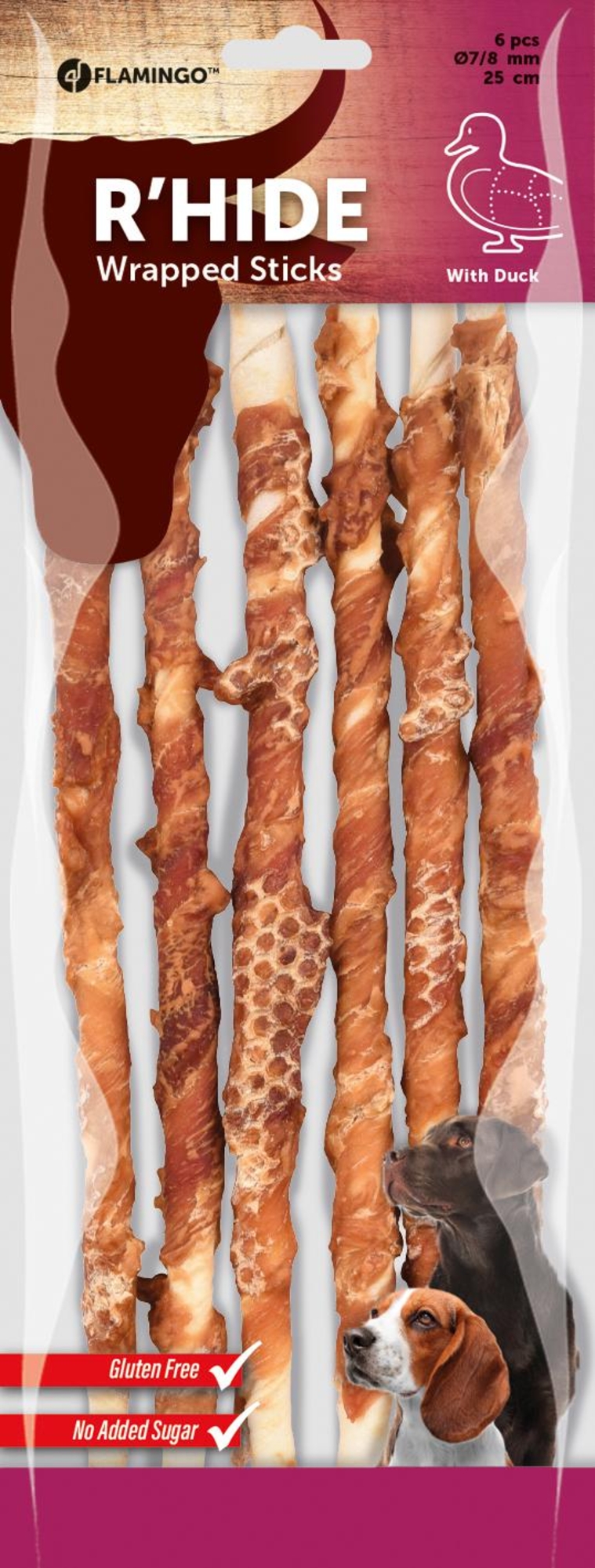 Flamingo Snacks R'Hide Stick  with duck 25cm 20-22gr / 6 pcs 130gr