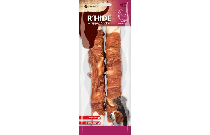 Flamingo Snack R'Hide Staaf  met eend 25cm 120gr / 2 st 240gr