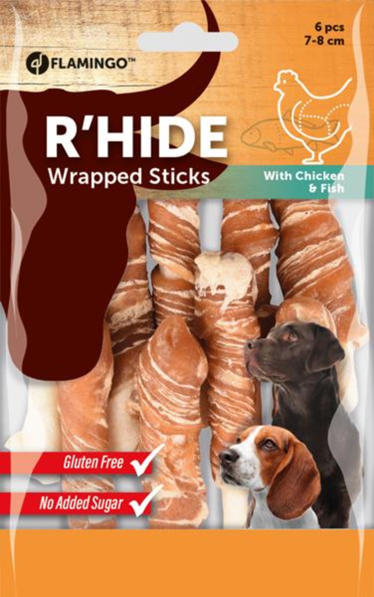 Flamingo Snacks R'Hide Small sticks  with chicken & with cod 7-8cm 14gr / 6 pcs 85gr