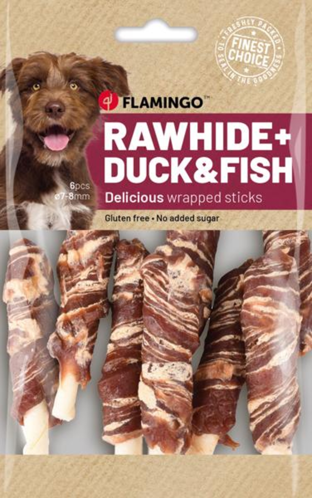Flamingo Snacks R'Hide Small sticks White with duck & with cod 7-8cm 14gr / 6 pcs 85gr