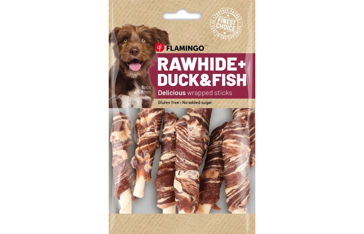 Flamingo Snacks R'Hide Small sticks  with duck & with cod 7-8cm 14gr / 6 pcs 85gr