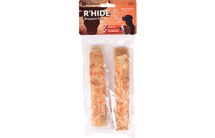 Flamingo Snack R'Hide Rib  met kip 17cm 55gr / 2 st 110gr