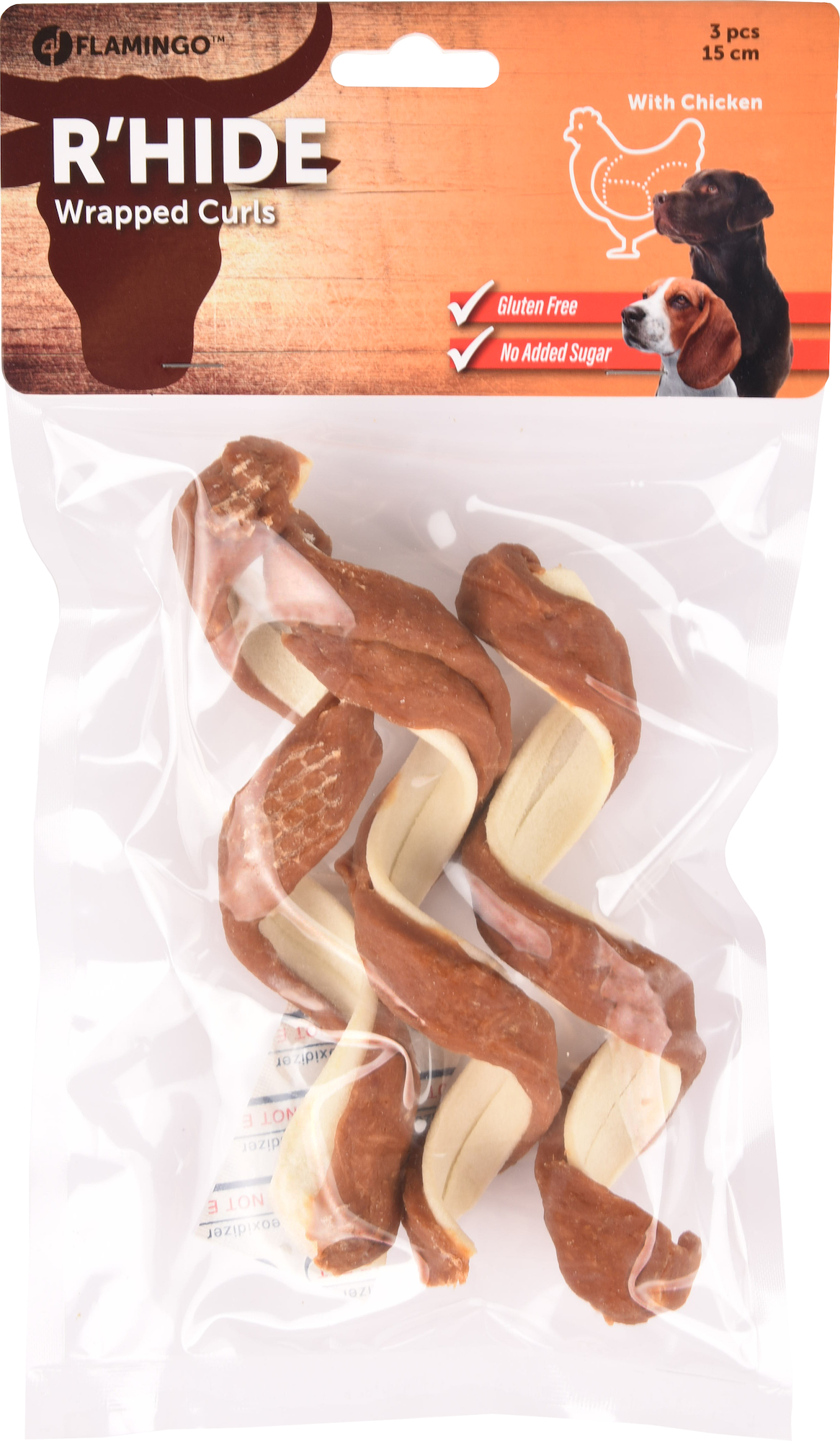 Flamingo Snacks R'Hide Spiral White with chicken 15cm 37gr / 3 pcs 110gr