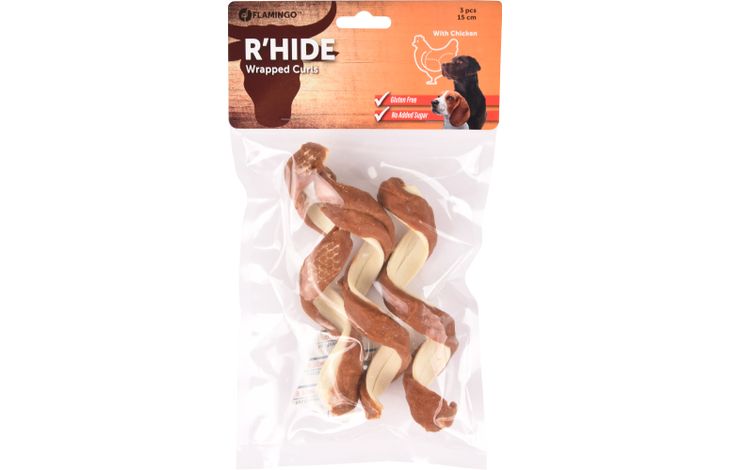 Flamingo Snacks R'Hide Spiral White with chicken 15cm 37gr / 3 pcs 110gr