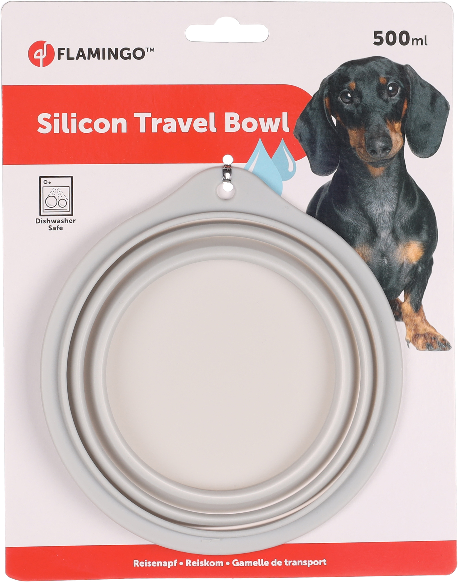 Flamingo Futter- und Trinknapf Falda Rund Grau