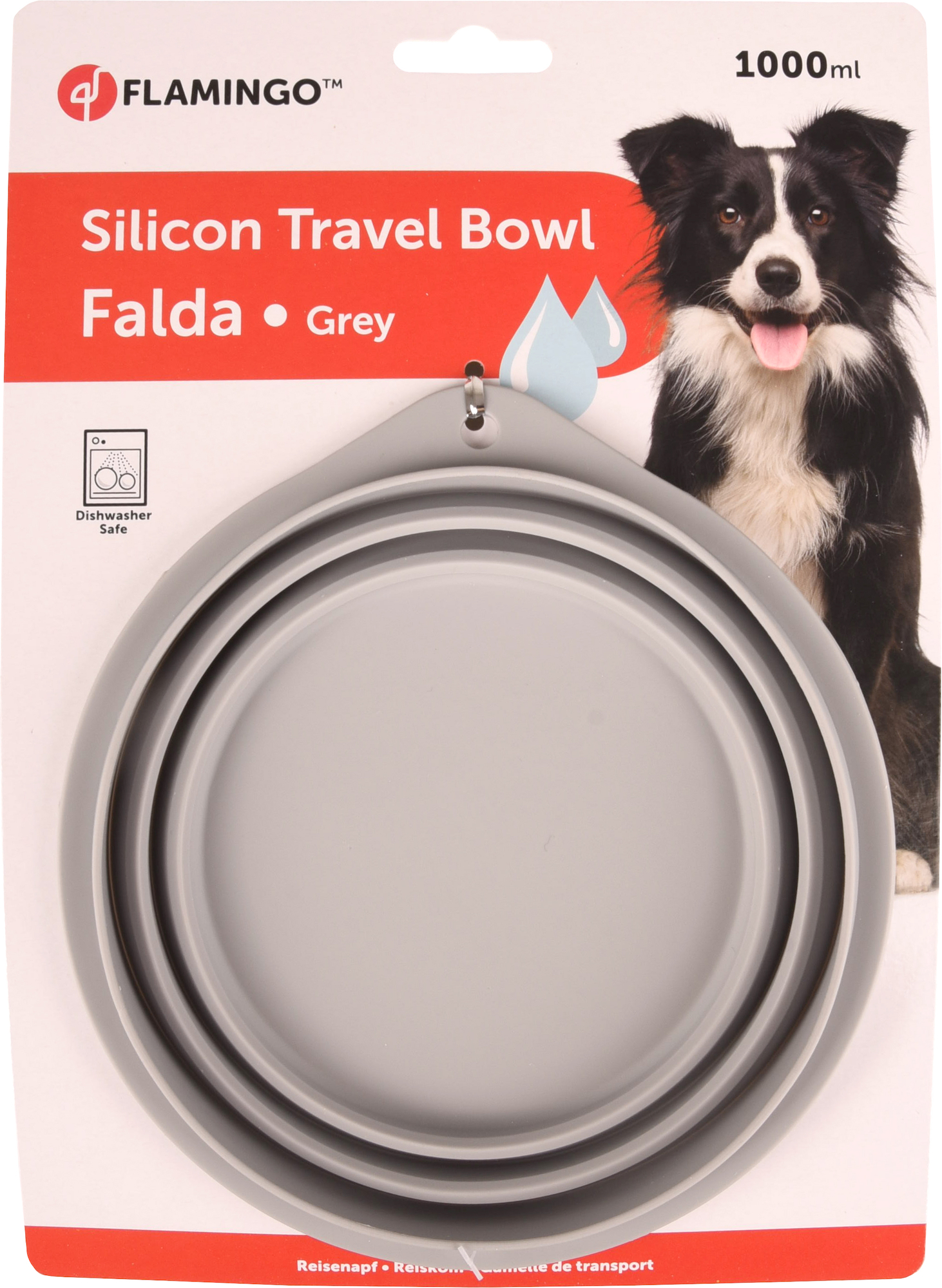 Flamingo Eet- en drinkpot Falda Rond Grijs