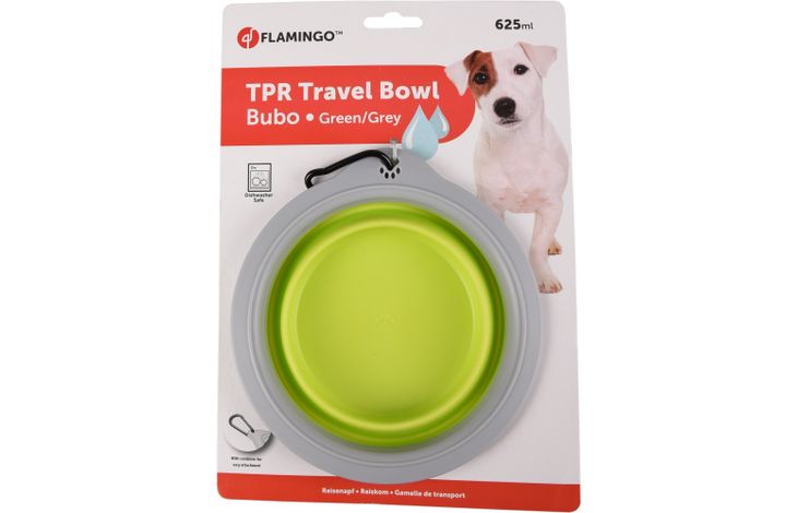 Flamingo Futter- und Trinknapf Bubo Rund Grün & Grau