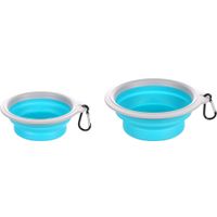 Flamingo Feeding and drinking bowl Bubo Round Blue & Grey