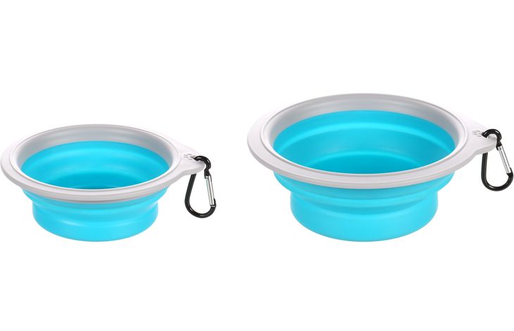 Flamingo Feeding and drinking bowl Bubo Round Blue & Grey