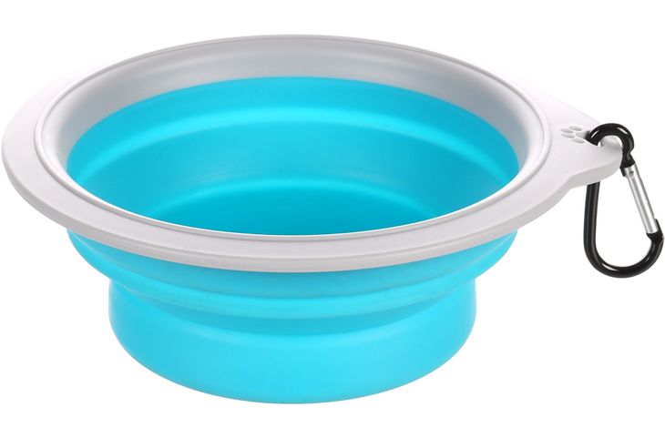 Flamingo Feeding and drinking bowl Bubo Round Blue & Grey