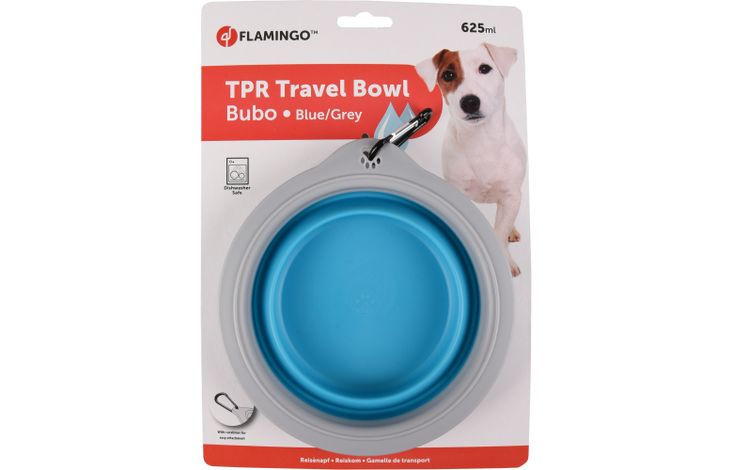 Flamingo Feeding and drinking bowl Bubo Round Blue & Grey