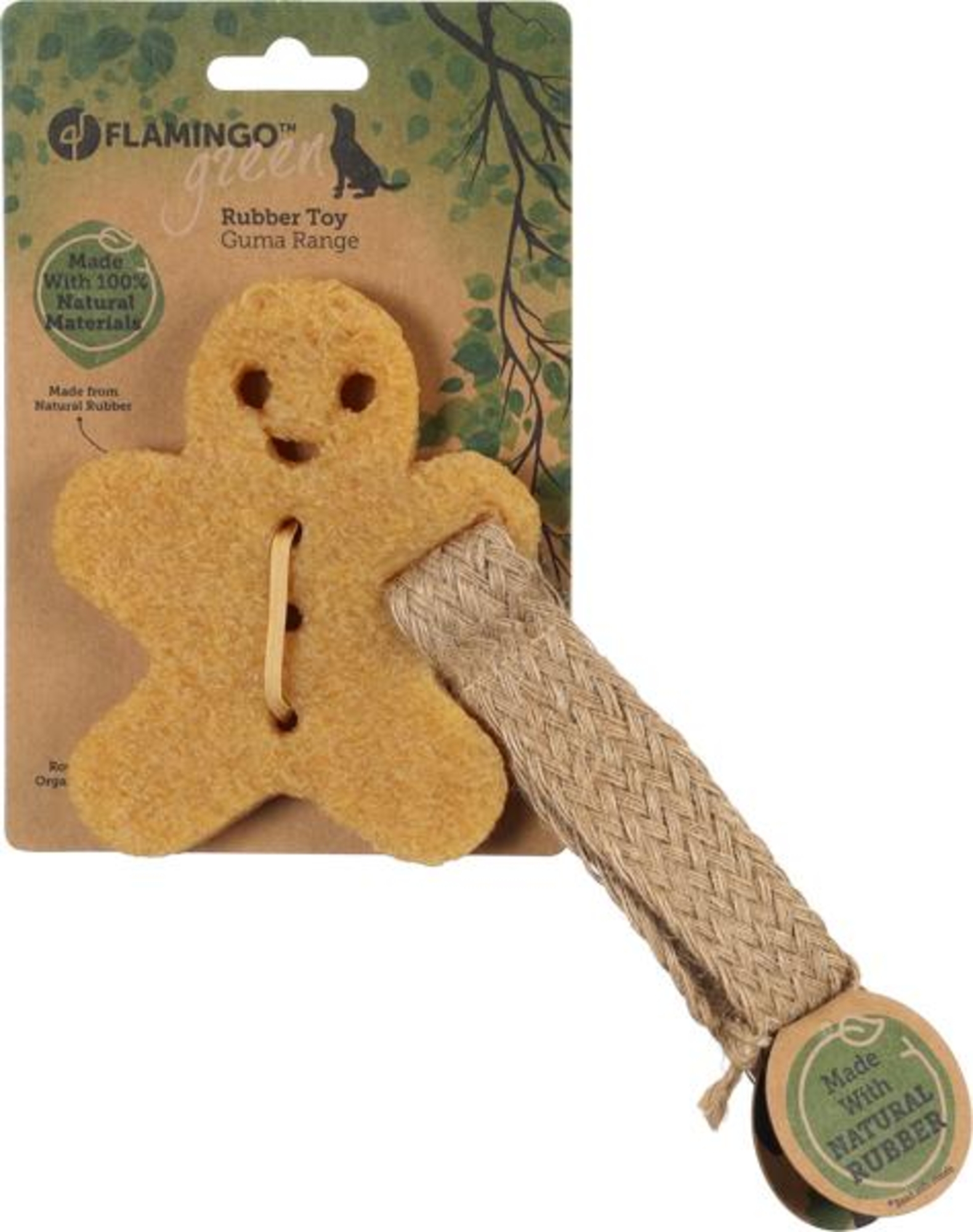 Flamingo Giocattolo Guma Maschio con corda Marrone