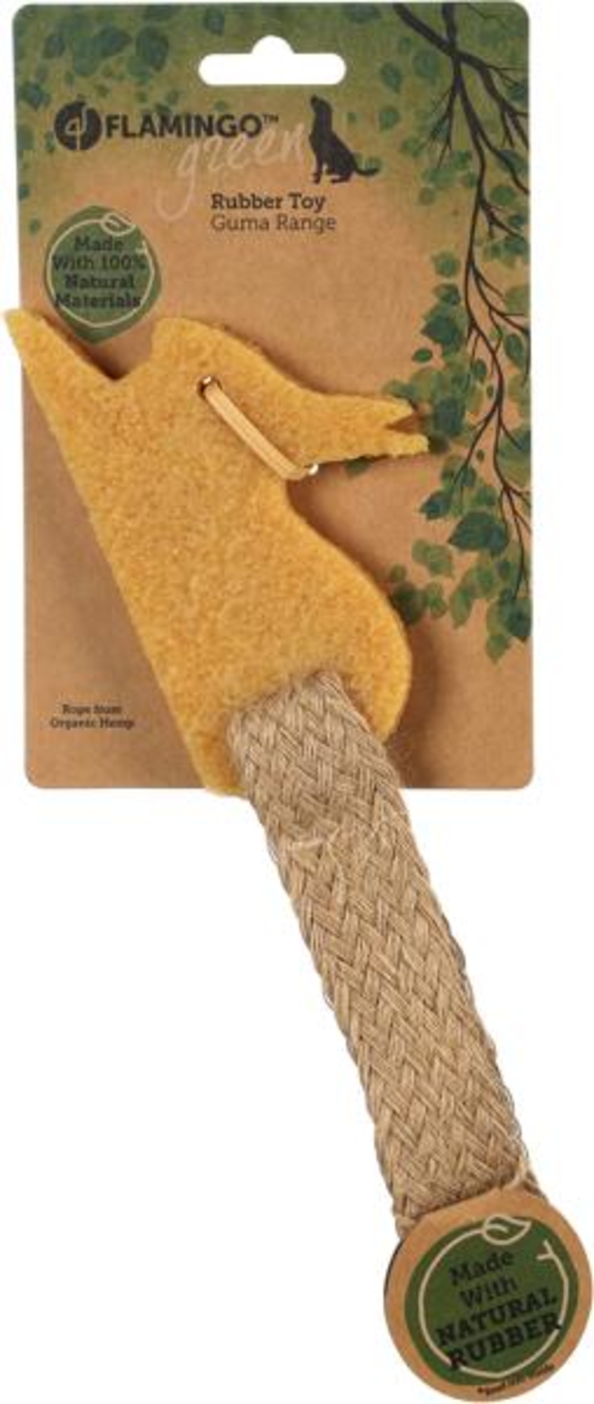 Flamingo Toy Guma Rabbit with rope Brown