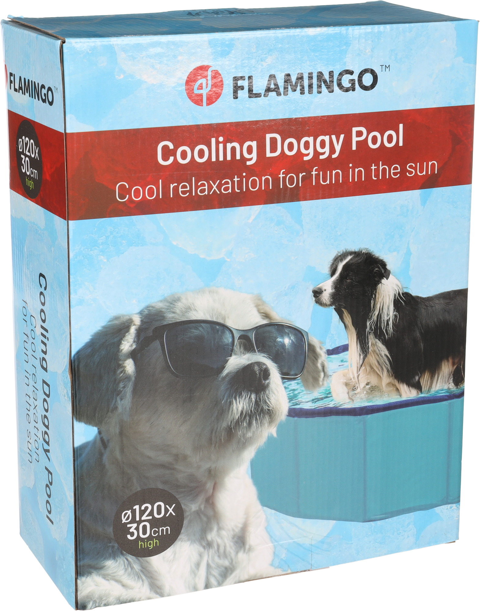 Flamingo Swimming pool Splatter Round Blue