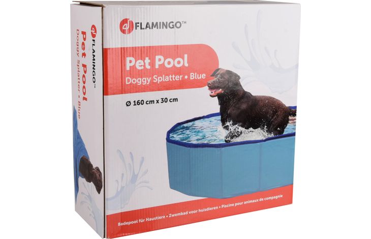 Flamingo Zwembad Doggy Splatter Rond Blauw & Lichtblauw