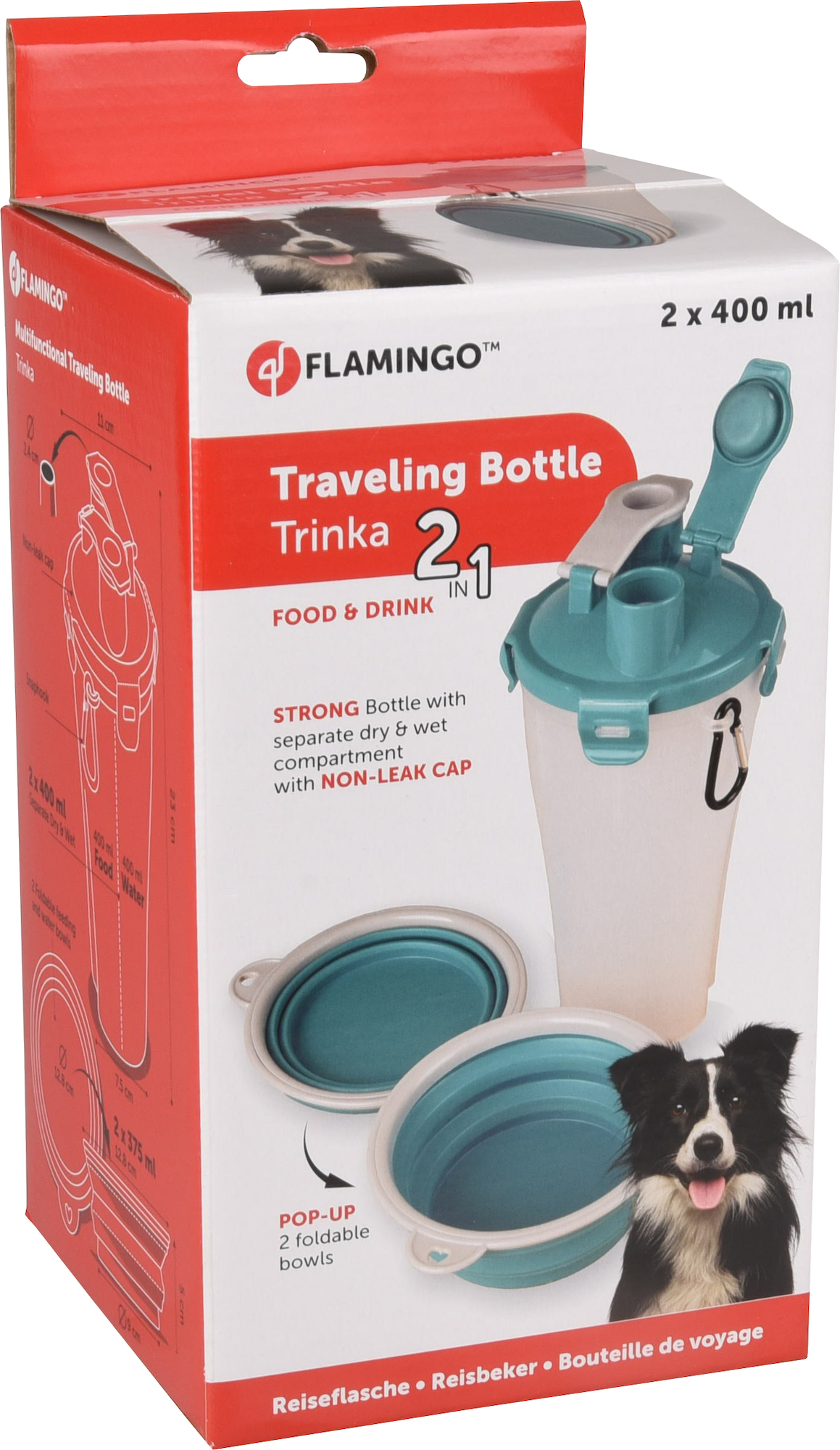 Flamingo Traveling cup Trinka Turquoise & Light grey