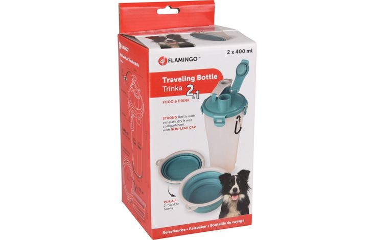 Flamingo Traveling cup Trinka Turquoise & Light grey