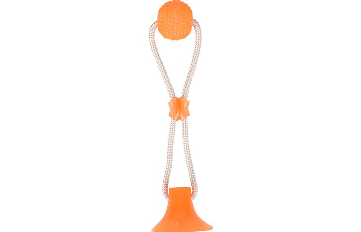 Flamingo Speelgoed Zuki Bal en zuignap met touw Oranje