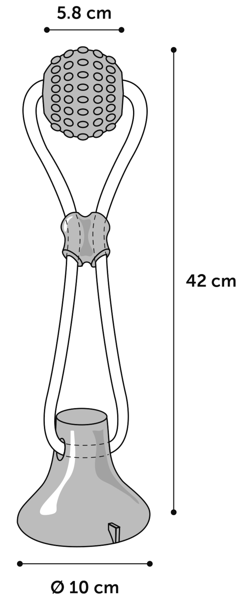 Flamingo Toy Zuki Ball and suction cup with rope Orange