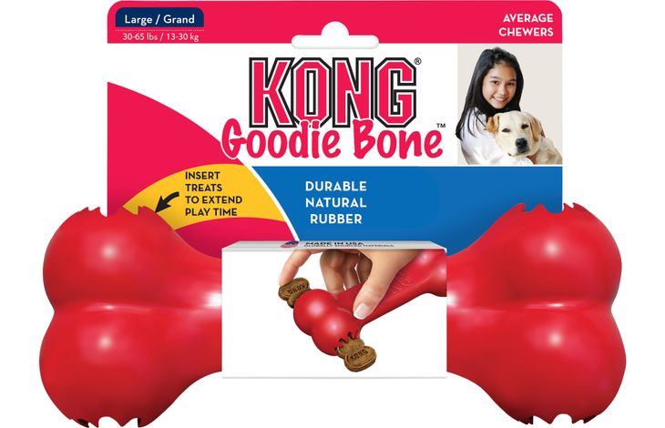 Kong® Kong® Spielzeug Goodie Bone™ Rot Gummi Knochen
