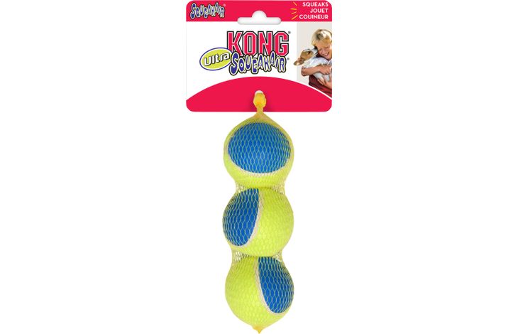 Kong® Kong® Speelgoed SqueakAir® Ultra Bal Geel & Blauw